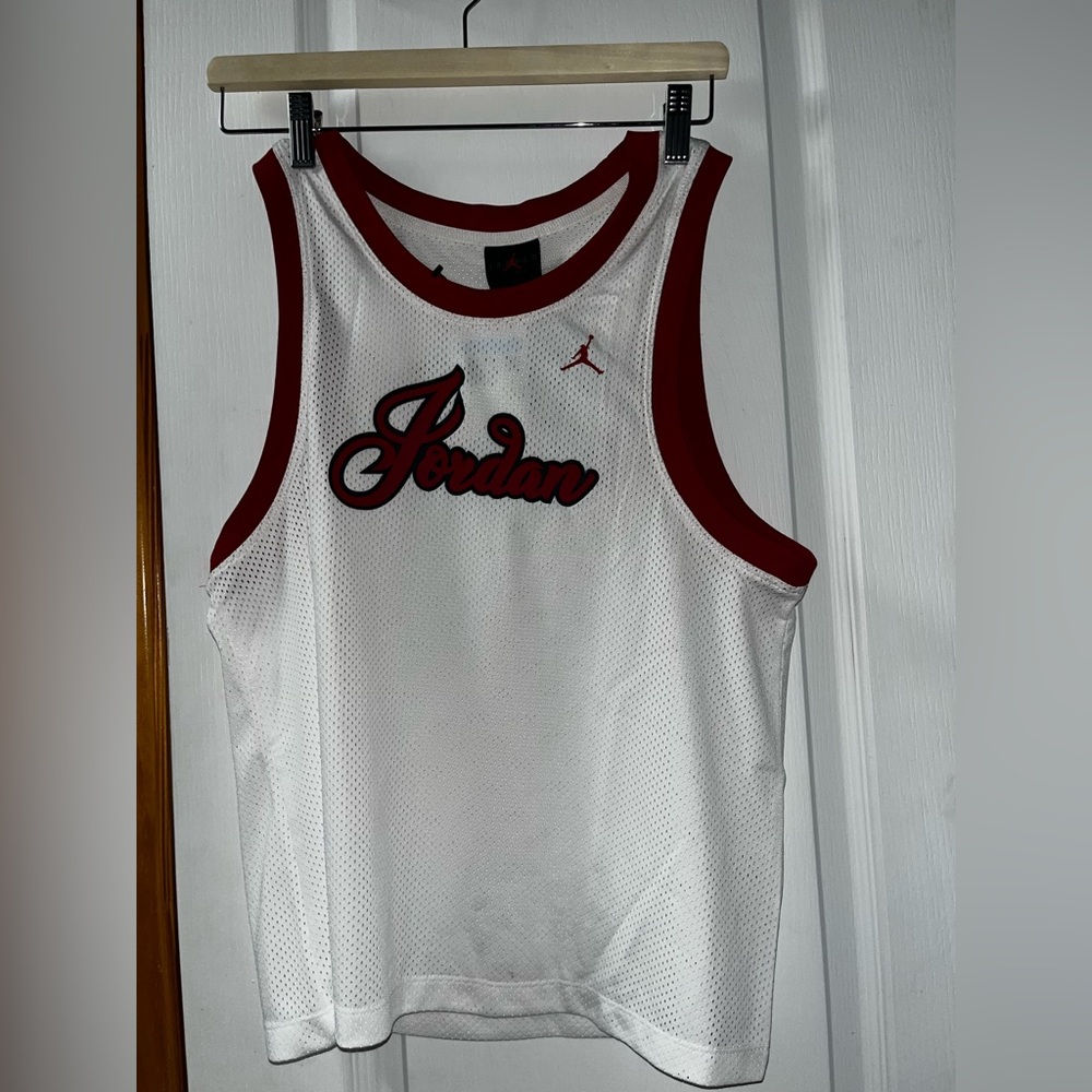 NWT Jordan White and Red Women's Jersey Top